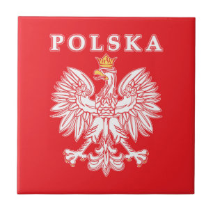 Polska With Red Polish Eagle Tile