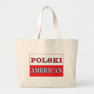 Polski American Flag Large Tote Bag