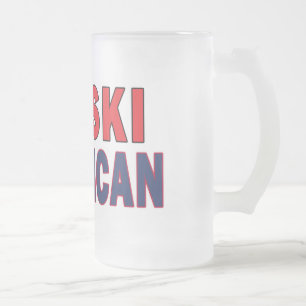 Polski American Frosted Glass Beer Mug
