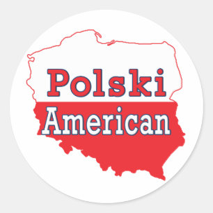 Polski American Map Classic Round Sticker