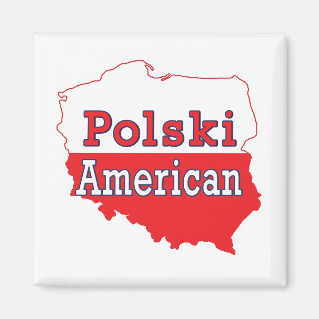Polski American Map Magnet (Front)