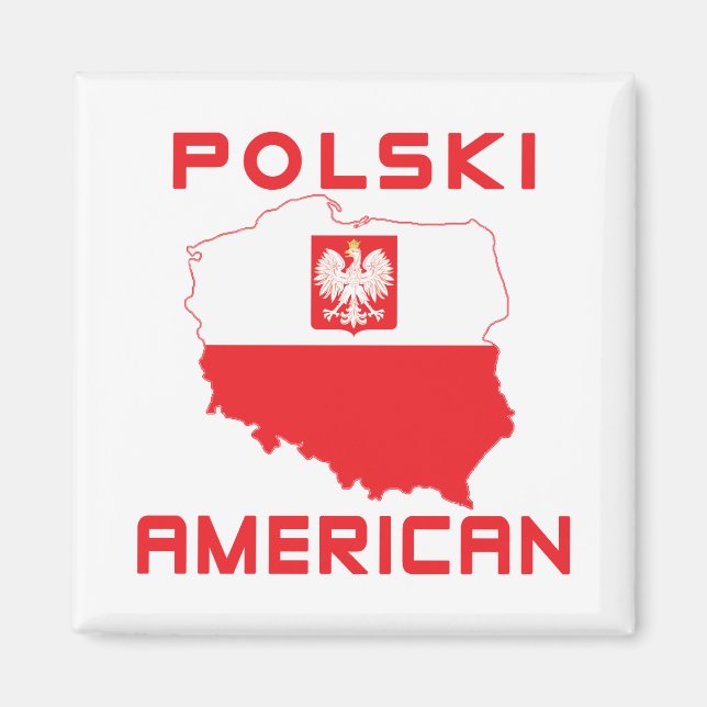 Polski American Map Magnet (Front)