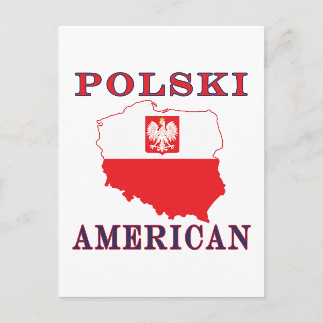 Polski American Map Postcard (Front)