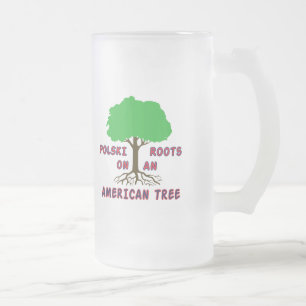 Polski American Roots Frosted Glass Beer Mug