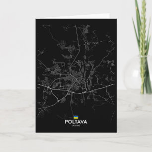 Poltava Ukraine City Map Travel Souvenir Hometown Card