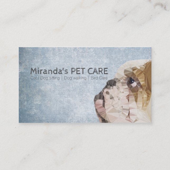 Poly Bulldog Pet Care Grooming Bathing Appointment Card (Front)