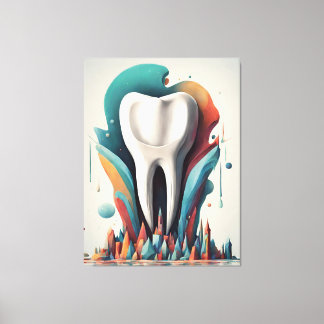 Poly chromatic Tooth Art Canvas Print