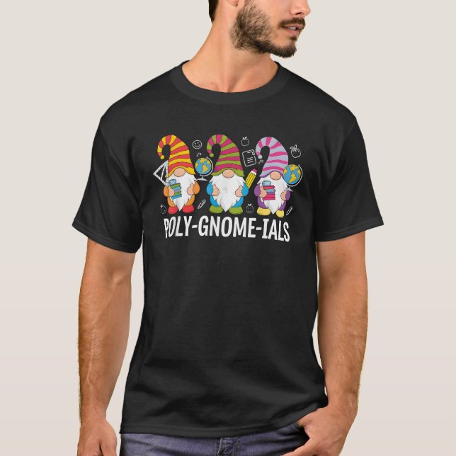 Poly Gnome Ials Math Teacher Mathematician Christm T-Shirt (Front)