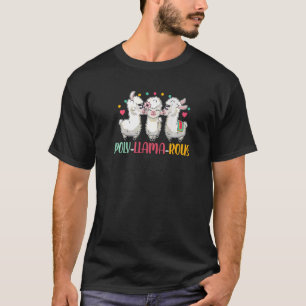 Poly Llama Rous Polyamory Pride Llama T-Shirt