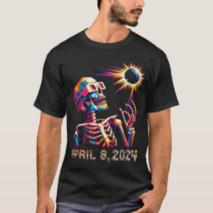 Poly Total Eclipse April 8th 2024 Skeleton  T-Shirt