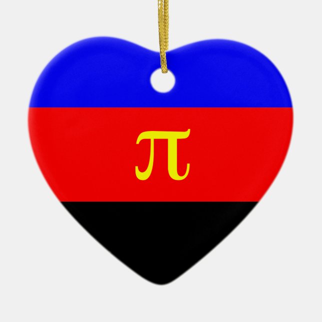 Polyamorous Pride Ceramic Tree Decoration (Front)