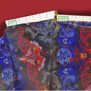 Polyamory Dragon Damask in Poly Pride Flag Colours Fabric