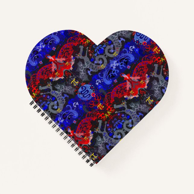 Polyamory Dragon Damask in Poly Pride Flag Colours Notebook (Front)