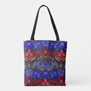 Polyamory Dragon Damask in Poly Pride Flag Colours Tote Bag