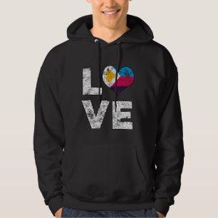 Polyamory Flag Love Heart Vintage Polyamorous Hoodie