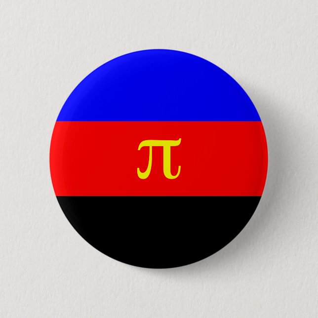 Polyamory Flag -- Pi 3-colour 6 Cm Round Badge (Front)