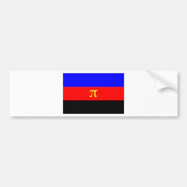 Polyamory Flag -- Pi 3-colour Bumper Sticker (Front)