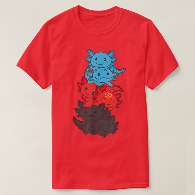 Polyamory Flag Pride LGBTQ Aolotl  T-Shirt (Design Front)