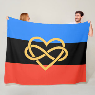 Polyamory Infinity Heart Fleece Blanket