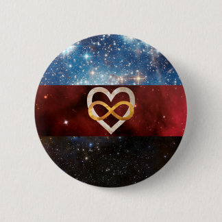 Polyamory infinity heart nebula flag pin