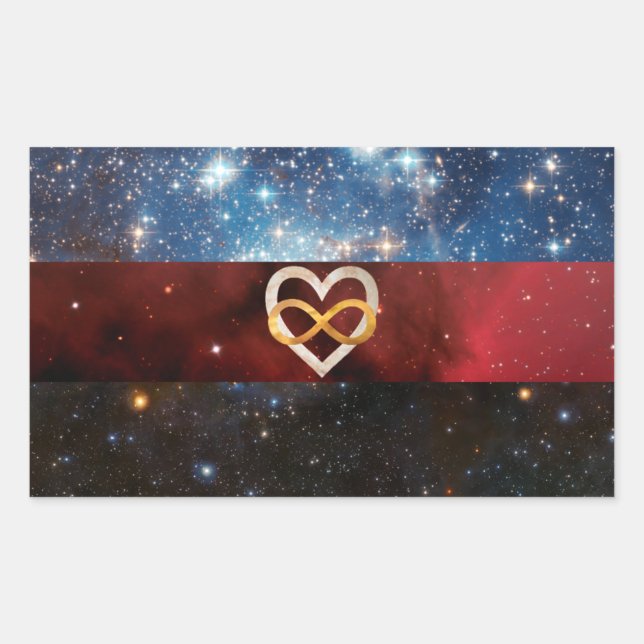 Polyamory infinity heart nebula flag stickers (Front)