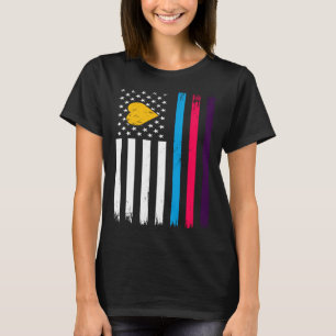 Polyamory New Pride USA Flag  Polyamorous Throuple T-Shirt