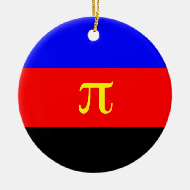 Polyamory Pride Flag Ceramic Tree Decoration (Front)