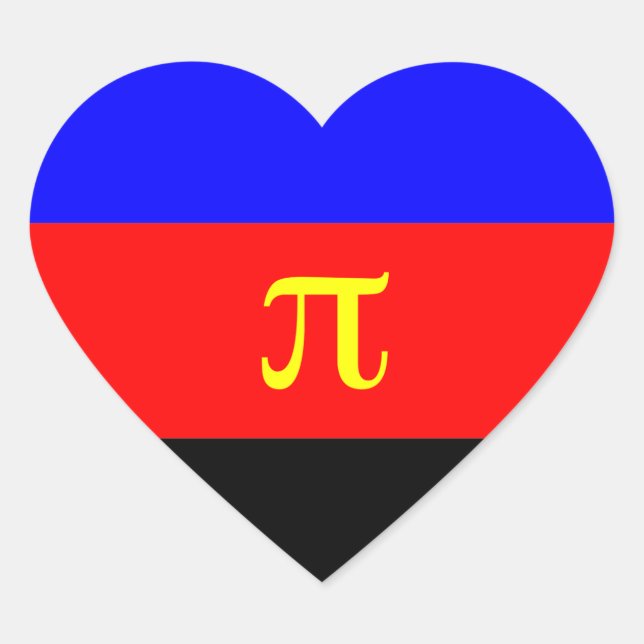 Polyamory Pride Flag Heart Sticker (Front)