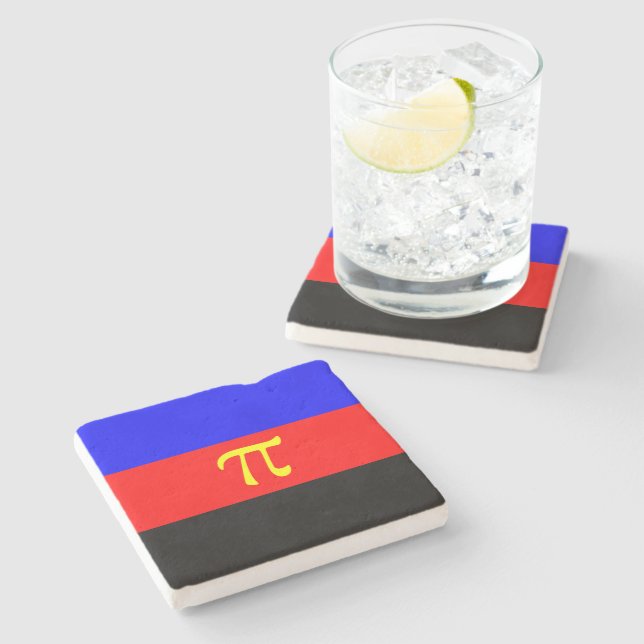 Polyamory Pride Flag Stone Coaster (Side)