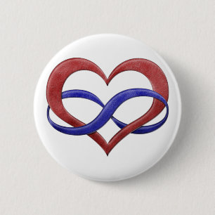 Polyamory Pride Infinity Heart 6 Cm Round Badge