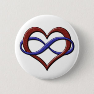 Polyamory Pride Infinity Heart 6 Cm Round Badge