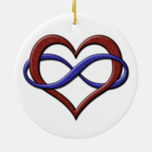 Polyamory Pride Infinity Heart Ceramic Tree Decoration