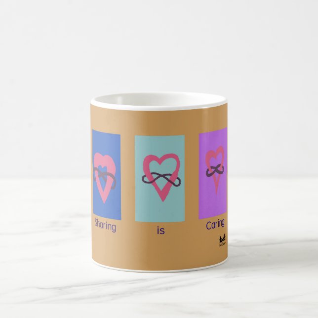 Polyamory: Sharing is Caring/ Poly Logos Coffee Mug (Center)