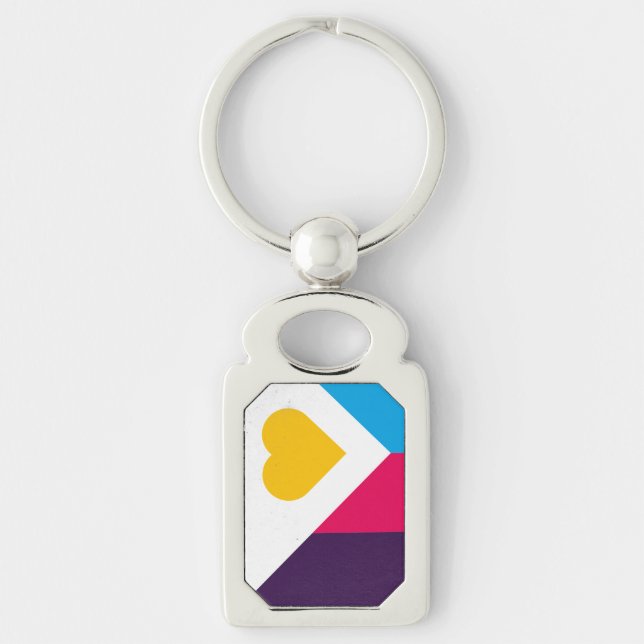 Polyamory Tricolor Key Ring (Front)
