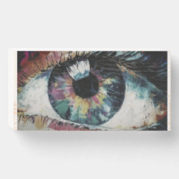 Polychromatic Eye wooden Wall art Box Sign