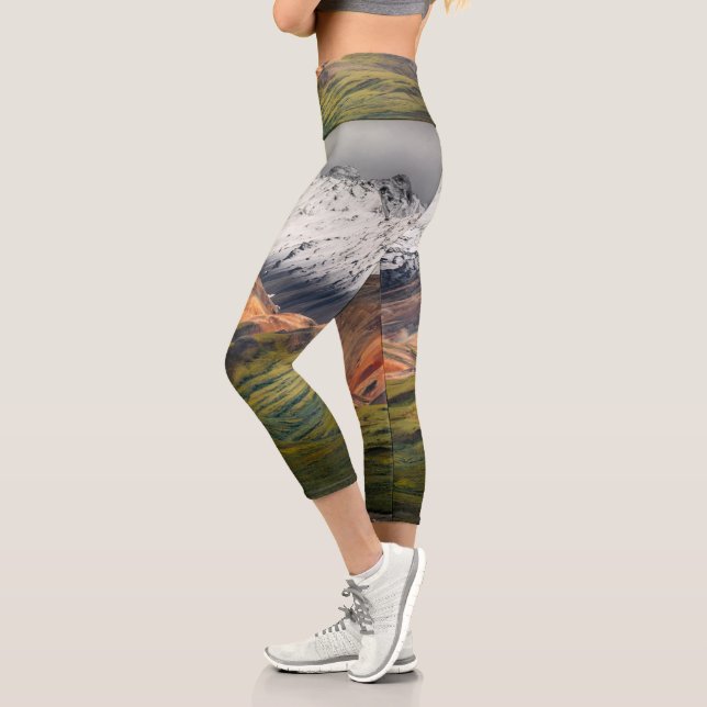 Polychrome mountain, Denali NP, Alaska Capri Leggings (Left)