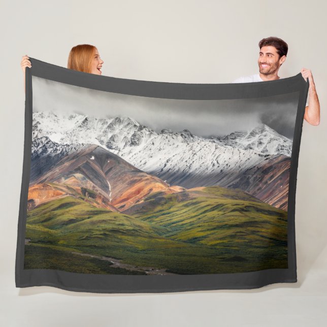 Polychrome mountain, Denali NP, Alaska Fleece Blanket (In Situ)