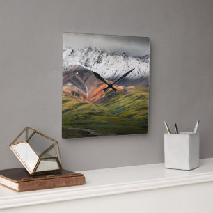 Polychrome mountain, Denali NP, Alaska Square Wall Clock