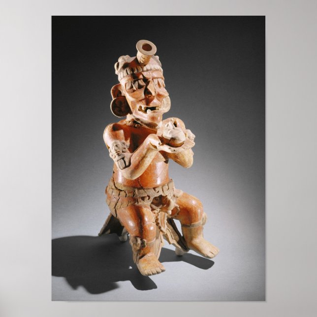 Polychrome two-part effigy vessel, perhaps poster (Front)