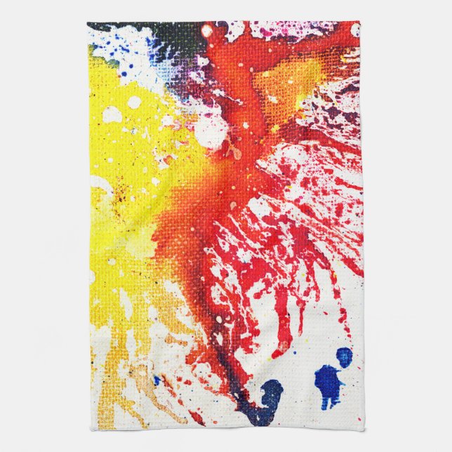 Polychromoptic #13C by Michael Moffa Tea Towel (Vertical)