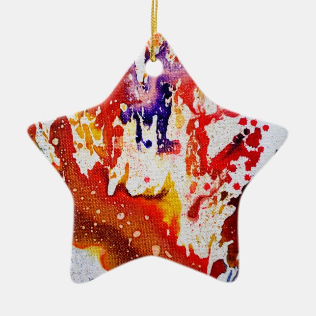 Polychromoptic #1A by Michael Moffa Ceramic Tree Decoration (Front)