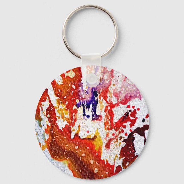 Polychromoptic #1A by Michael Moffa Key Ring (Front)