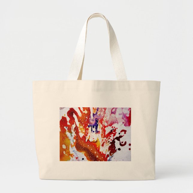 Polychromoptic #1A by Michael Moffa Large Tote Bag (Front)