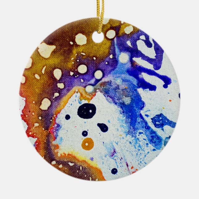 Polychromoptic #1B by Michael Moffa Ceramic Tree Decoration (Front)