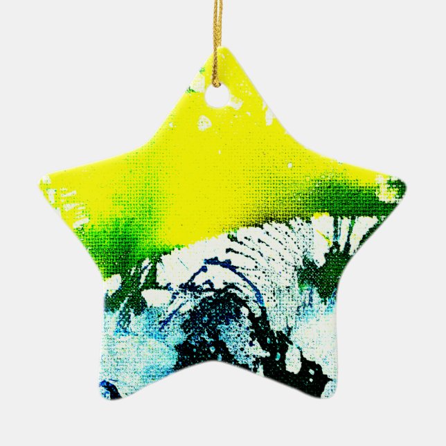 Polychromoptic #2A by Michael Moffa Ceramic Tree Decoration (Front)