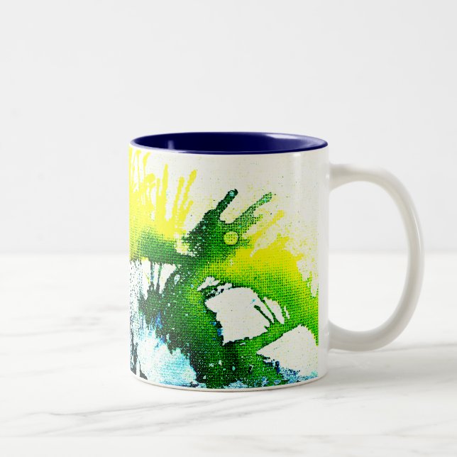 Polychromoptic #2A by Michael Moffa Two-Tone Coffee Mug (Right)
