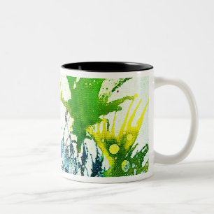 Polychromoptic #2B by Michael Moffa Two-Tone Coffee Mug