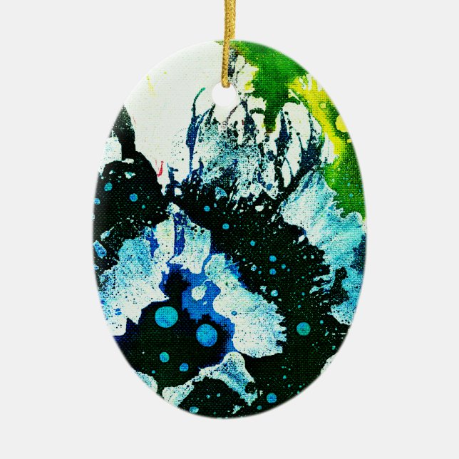 Polychromoptic #2C by Michael Moffa Ceramic Tree Decoration (Front)