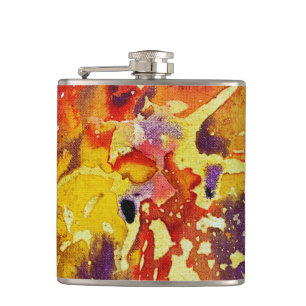 Polychromoptic #3 by Michael Moffa Hip Flask