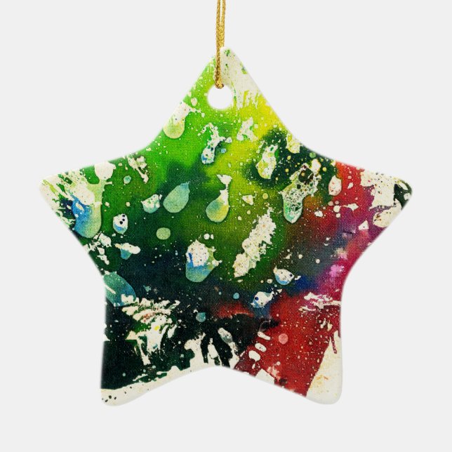 Polychromoptic #4 by Michael Moffa Ceramic Tree Decoration (Front)